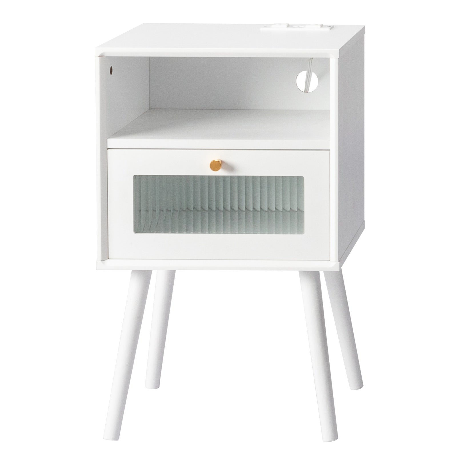 HAOYYE Wood Nightstand End Table with 1 Drawer Black Durable Design Sturdy Multifunctional Modern Organizer Space-Saving Stylish Storage Solution for Bedroom and Living Room