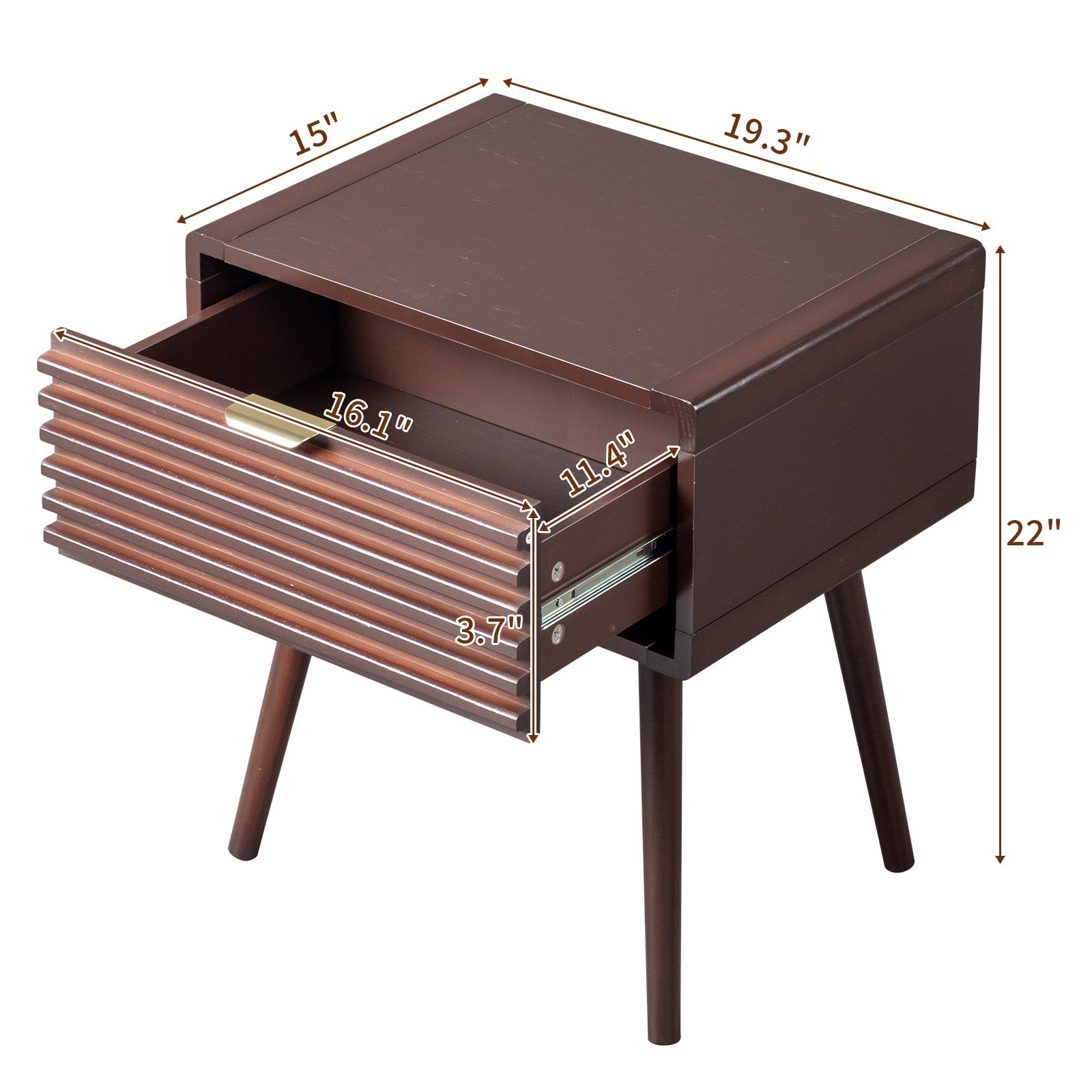 HAOYYE Wood Nightstand Side Table With Drawer Rustic Durable Space-Saving Stylish Storage Solution Modern Home Organizer for Living Room Bedroom.