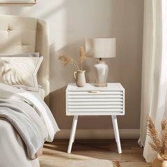 HAOYYE Wood Nightstand End Side Table with 1 Drawer Durable Design Sturdy Multifunctional Modern Storage Solution Space-Saving Organizer Stylish and Practical for Bedroom or Living Room