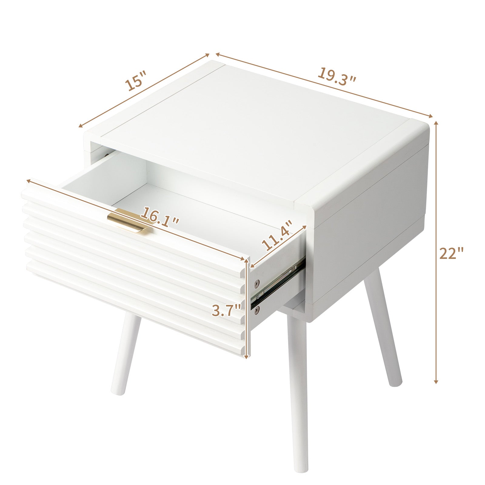 HAOYYE Wood Nightstand End Side Table with 1 Drawer Durable Design Sturdy Multifunctional Modern Storage Solution Space-Saving Organizer Stylish and Practical for Bedroom or Living Room