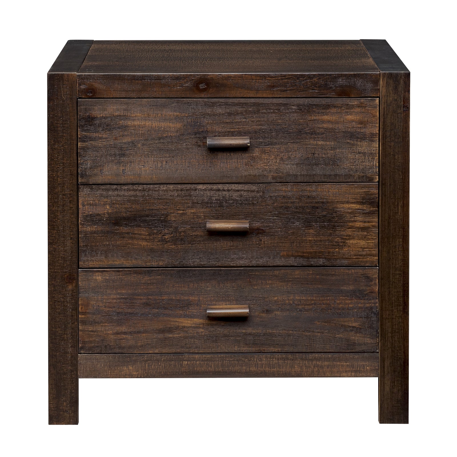 HAOYYE 2pcs Wood Nightstand End Side Table with 3 Drawers, Modern Rustic Nightstand for Living Room, Bedroom, Nightstand Set with Storage for Home, Sturdy Pine Wood Frame, Easy Assembly, Stylish and Functional End Tables