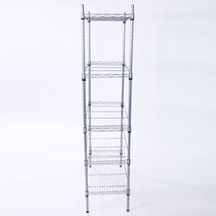 HAOYYE XM-304B 5-Shelf Storage Rack – Durable Carbon Steel Metal Shelving Unit With Adjustable Shelves, Sturdy And Space-Saving Rectangle Design, Ideal For Garage, Kitchen, Pantry, And Office Organization – Premium Silver Gray Finish