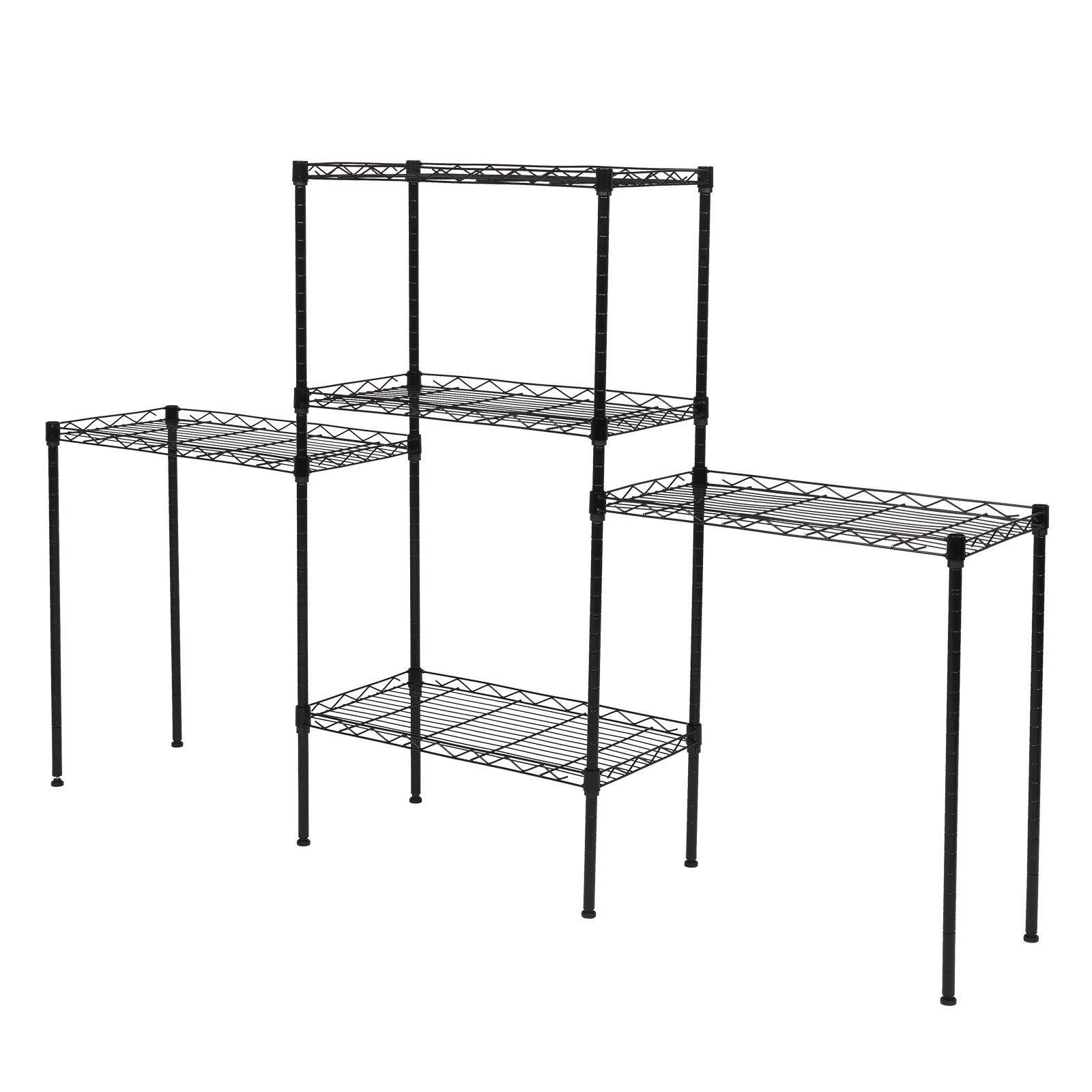 HAOYYE Changeable Assembly Floor Standing Carbon Steel Storage Rack, Black, Soft Cozy Warm Flannel Fleece Home Decor, Luxury Comfortable Unique Design, Premium Quality Decorative Organizer for Living Room, Kitchen, Office, and Bedroom Storage