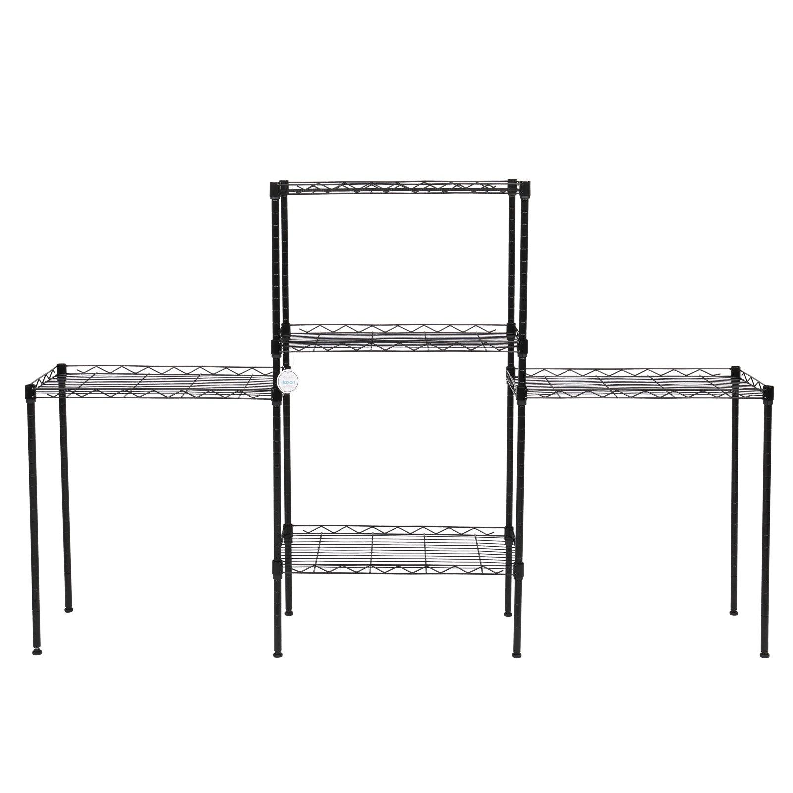 HAOYYE Changeable Assembly Floor Standing Carbon Steel Storage Rack, Black, Soft Cozy Warm Flannel Fleece Home Decor, Luxury Comfortable Unique Design, Premium Quality Decorative Organizer for Living Room, Kitchen, Office, and Bedroom Storage