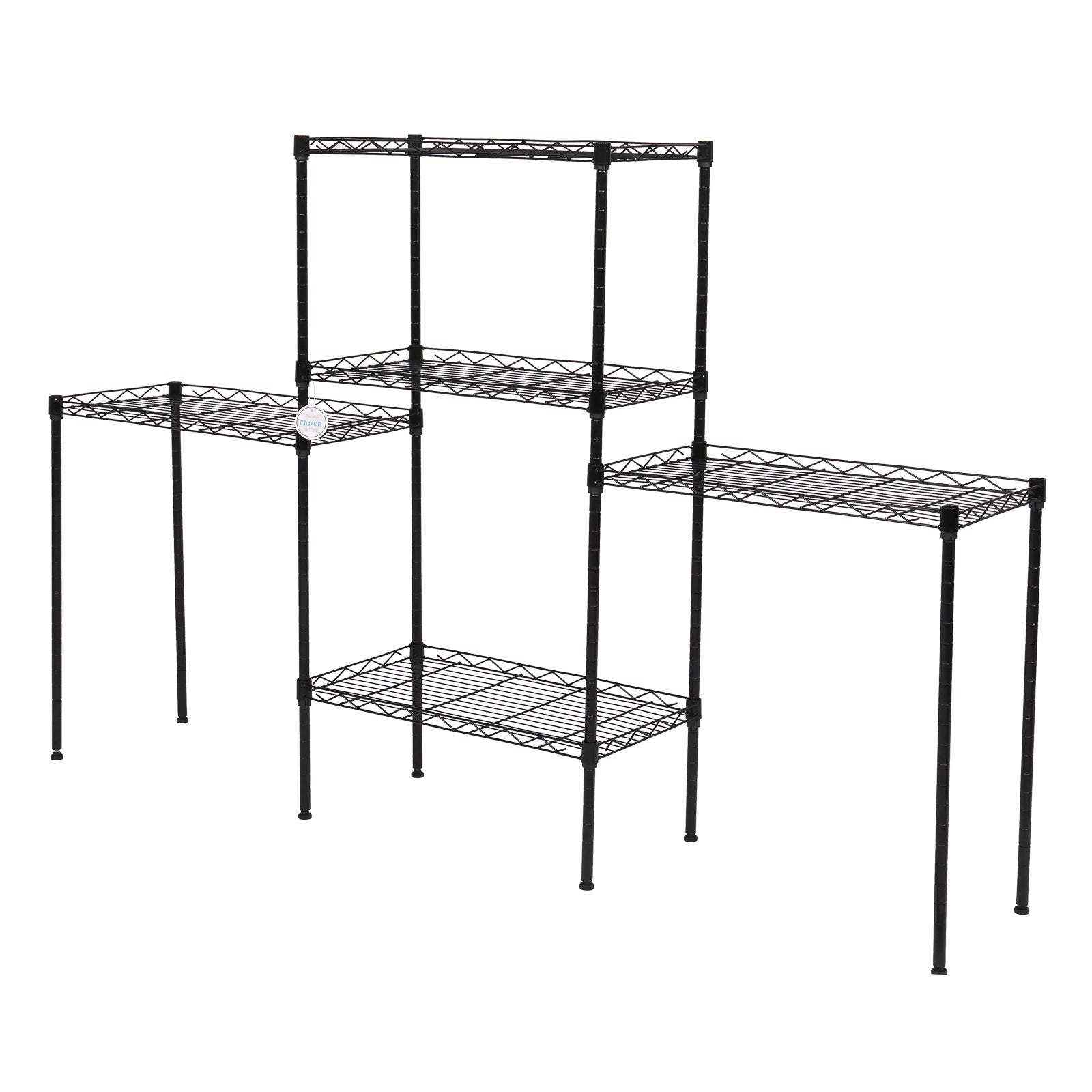 HAOYYE Changeable Assembly Floor Standing Carbon Steel Storage Rack, Black, Soft Cozy Warm Flannel Fleece Home Decor, Luxury Comfortable Unique Design, Premium Quality Decorative Organizer for Living Room, Kitchen, Office, and Bedroom Storage