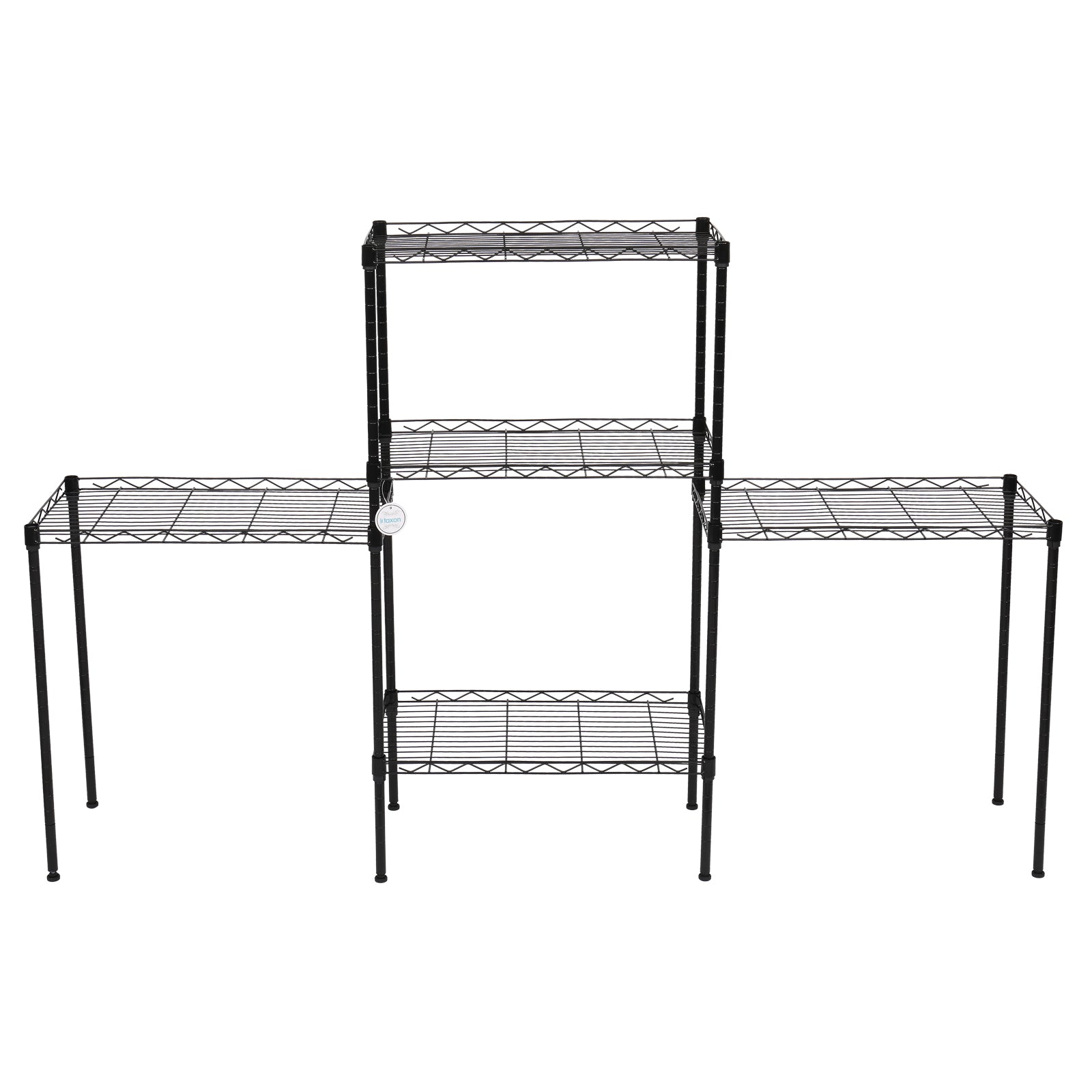 HAOYYE Changeable Assembly Floor Standing Carbon Steel Storage Rack, Black, Soft Cozy Warm Flannel Fleece Home Decor, Luxury Comfortable Unique Design, Premium Quality Decorative Organizer for Living Room, Kitchen, Office, and Bedroom Storage