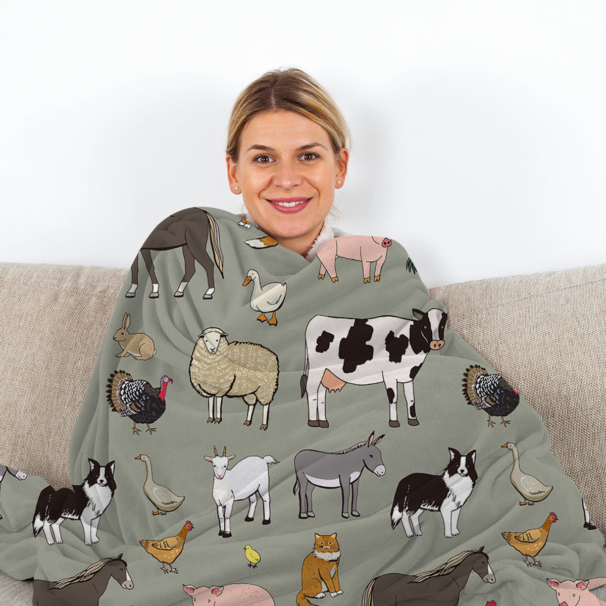 HAOYYE Soft Cozy Blanket with Various Animal Designs, Durable Comfortable Flannel Fleece Throw, Ideal for Women and Adults, Great Birthday Gift, Home Decor for Sofa Couch Office Bed, Perfect for Camping and Travel