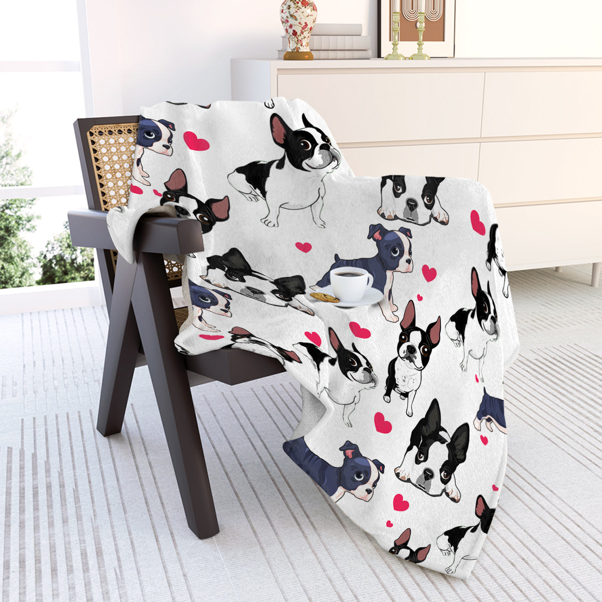 HAOYYE Adorable Fleece Dog Blanket, Soft Cozy Warm Lightweight Flannel Throw for Couch, Bed, Sofa, Living Room Decor, Perfect for Snuggling On Chilly Days