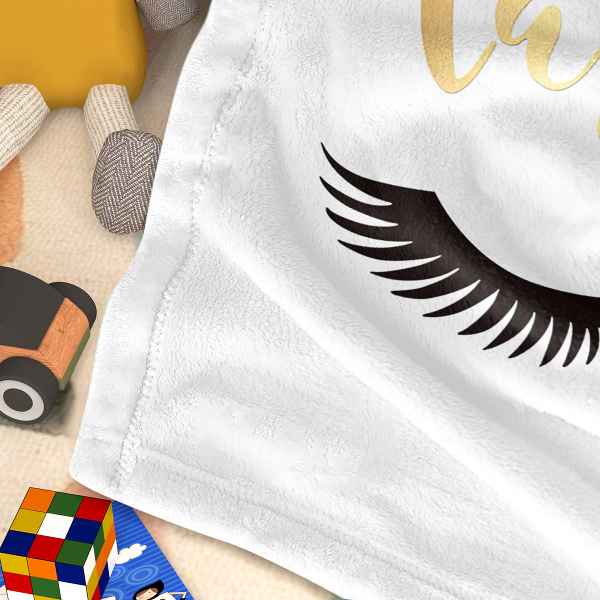 HAOYYE Long Eyelashes Printed Throw Blanket, Plush Fluffy Flannel Fleece Blanket, Soft and Cozy Throws for Sofa, Couch, and Bed, Luxurious Home Decor, Unique and Comfortable Design