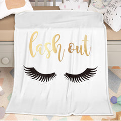 HAOYYE Long Eyelashes Printed Throw Blanket, Plush Fluffy Flannel Fleece Throw, Soft and Cozy Blanket for Sofa, Couch, and Bed, Luxurious Home Decor, Unique Design, Comfortable and Stylish Blanket