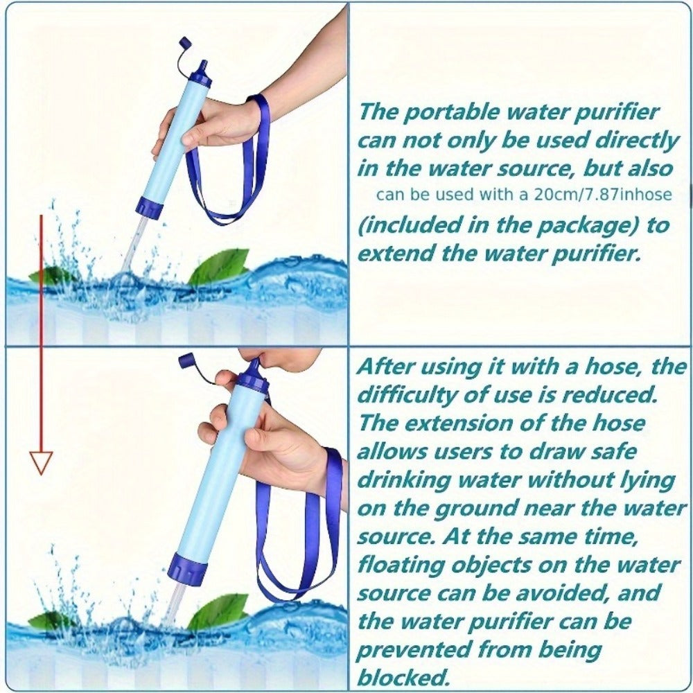 HAOYYE Personal Water Filter for Hiking RV Camping Travel and Emergency Preparedness Portable Survival Water Purifier Lightweight Compact Filtration System for Outdoor Adventures Backpacking and Disaster Relief