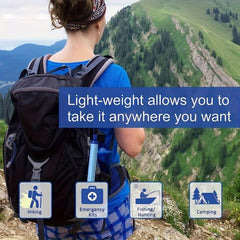 HAOYYE Personal Water Filter for Hiking RV Camping Travel and Emergency Preparedness Portable Survival Water Purifier Lightweight Compact Filtration System for Outdoor Adventures Backpacking and Disaster Relief