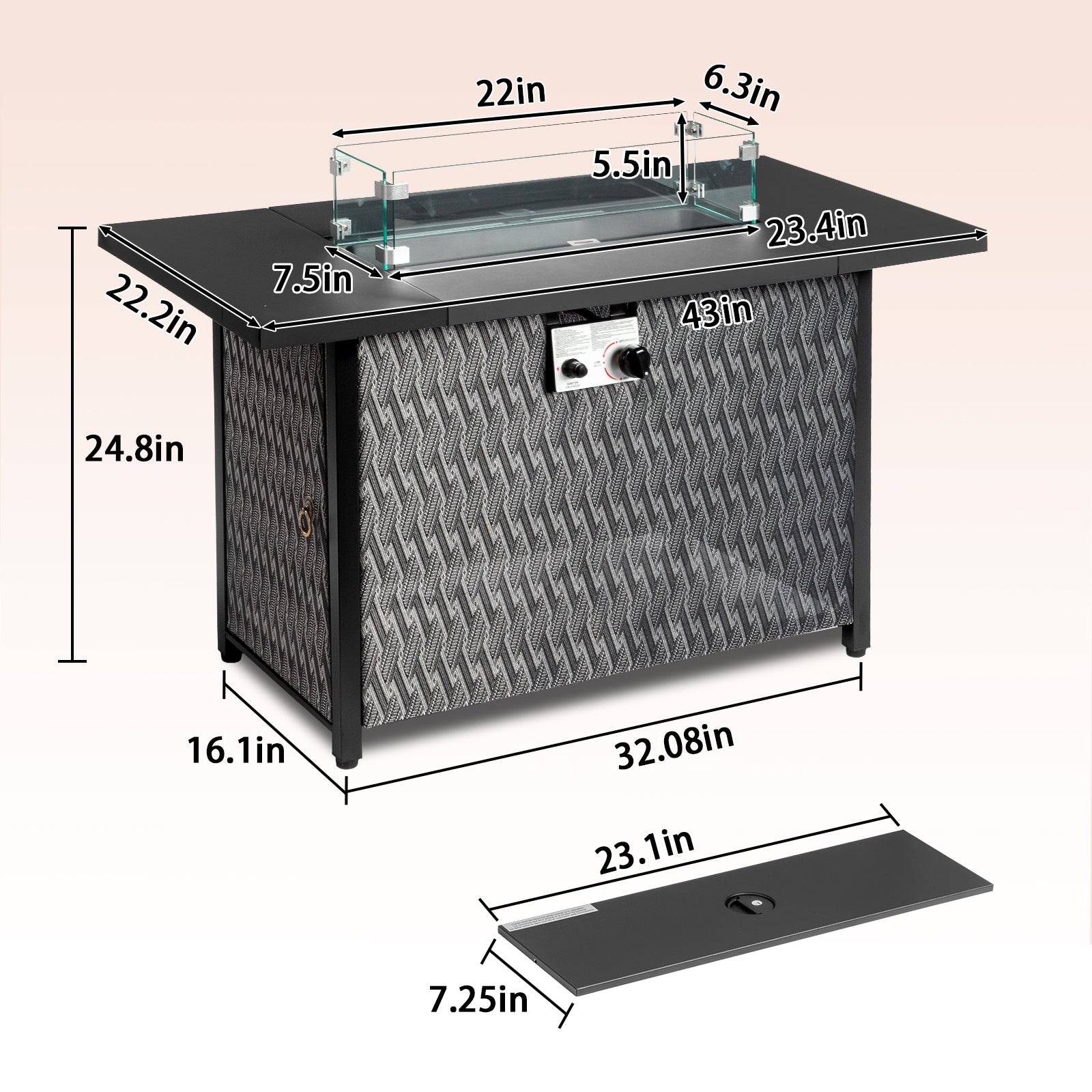 HAOYYE Outdoor Fire Table Gas Patio Heater with Adjustable Flame Control and Durable Weather-Resistant Design Perfect for Backyard, Garden, Deck, and Outdoor Entertaining Cozy Warmth for Family and Friends