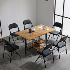 HAOYYE 4pcs Elegant Foldable Iron and PVC Chairs Set for Convention Exhibition Conference Wedding Party Indoor Outdoor Use Black Portable Stackable Design Durable Seating Solution
