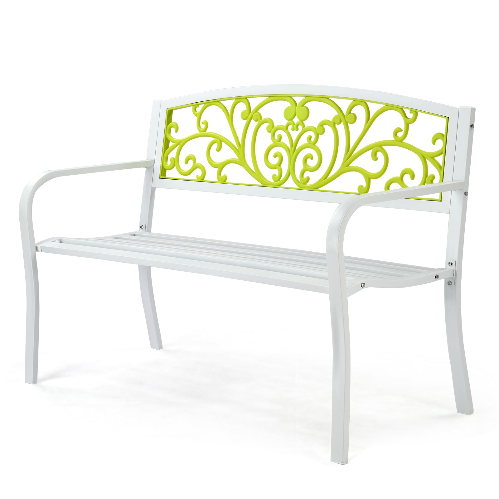 Haoyye Iron Outdoor Park Bench, Courtyard Decoration Leisure Seating, Sturdy And Weather-Resistant Garden Furniture, Ideal For Patios, Yards, And Walkways