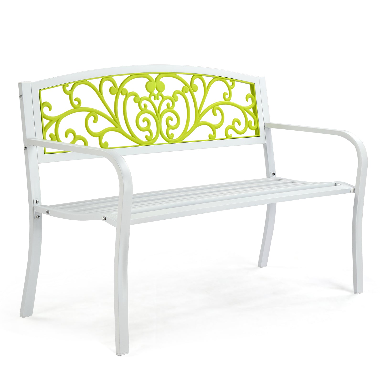 Haoyye Iron Outdoor Park Bench, Courtyard Decoration Leisure Seating, Sturdy And Weather-Resistant Garden Furniture, Ideal For Patios, Yards, And Walkways