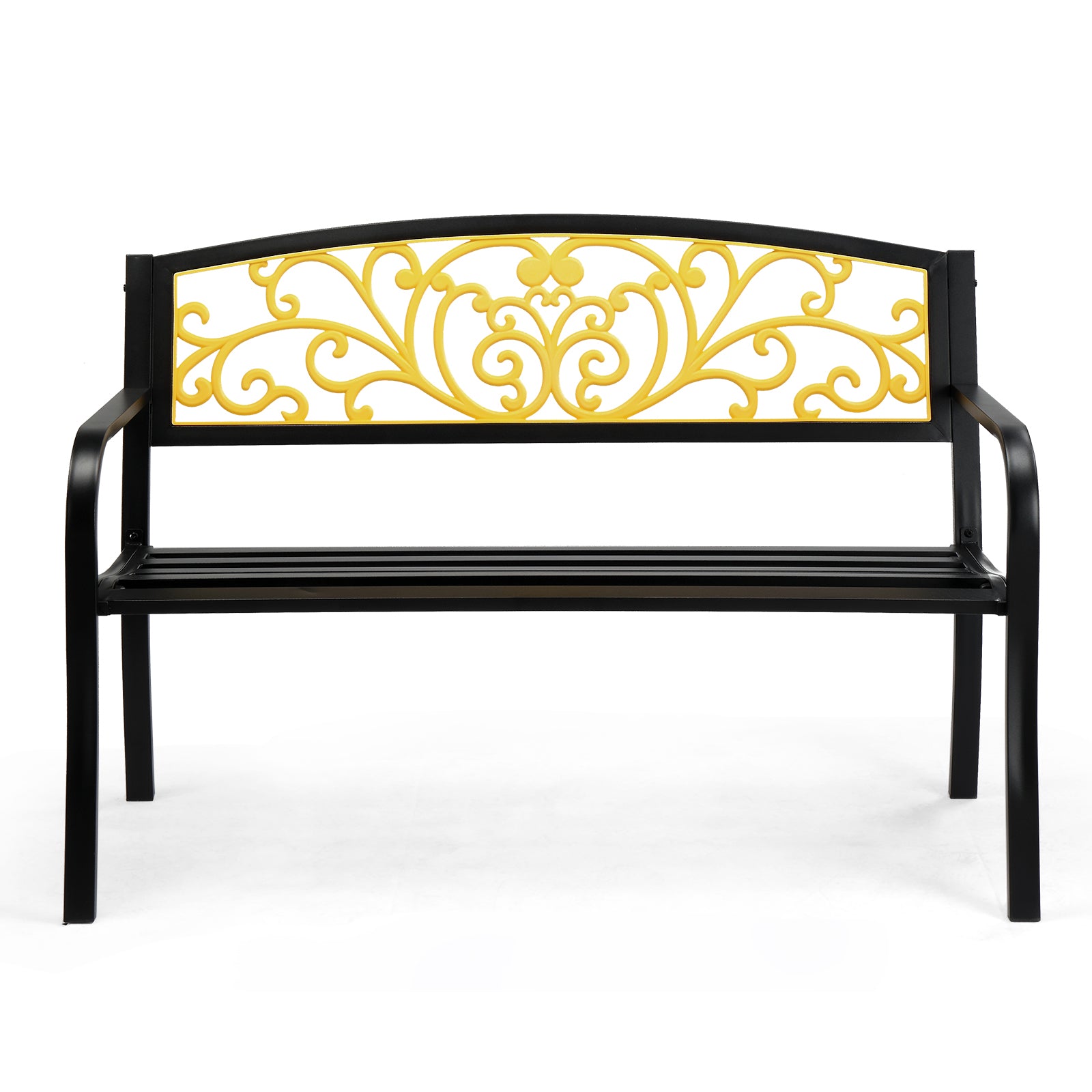 Haoyye Iron Outdoor Park Bench, Courtyard Decoration Leisure Seating, Sturdy And Weather-Resistant Garden Furniture, Ideal For Patios, Yards, And Walkways