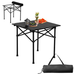 HAOYYE Portable Folding Camping Table for 2-4 Persons, Ultralight Collapsible Table Outdoor Camp Table for Travel Hiking Backyard BBQ Party, Black soft cozy warm flannel fleece home decor