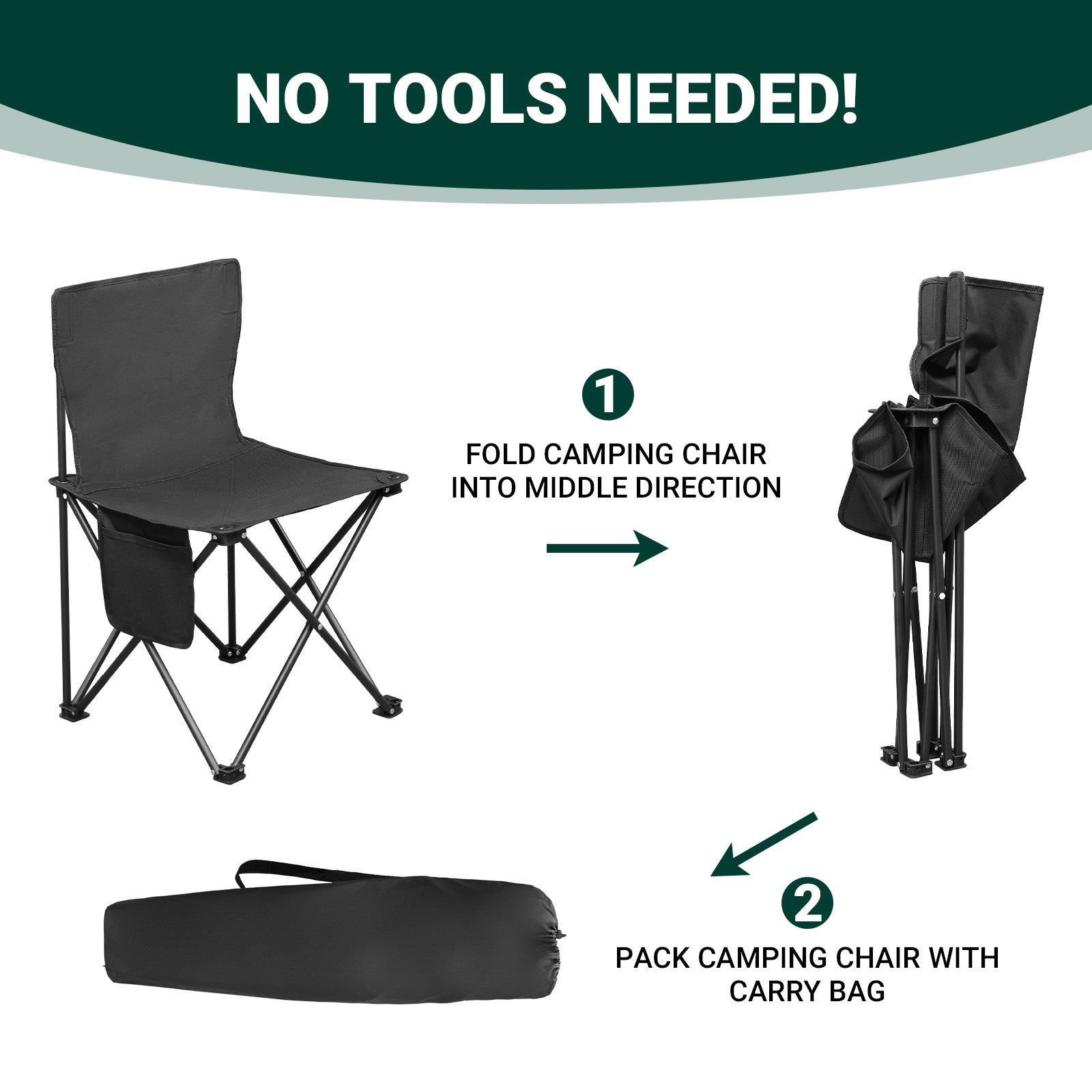HAOYYE 4 Pack Folding Camping Chairs with Carrying Bag, Lawn Chairs Camp Chair Beach Chair Portable Folding Camping Chairs Lightweight Foldable Sports Chair, Black soft cozy warm flannel fleece home
