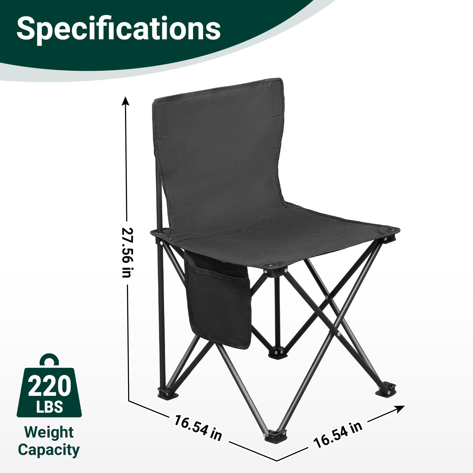 HAOYYE 4 Pack Folding Camping Chairs with Carrying Bag, Lawn Chairs Camp Chair Beach Chair Portable Folding Camping Chairs Lightweight Foldable Sports Chair, Black soft cozy warm flannel fleece home