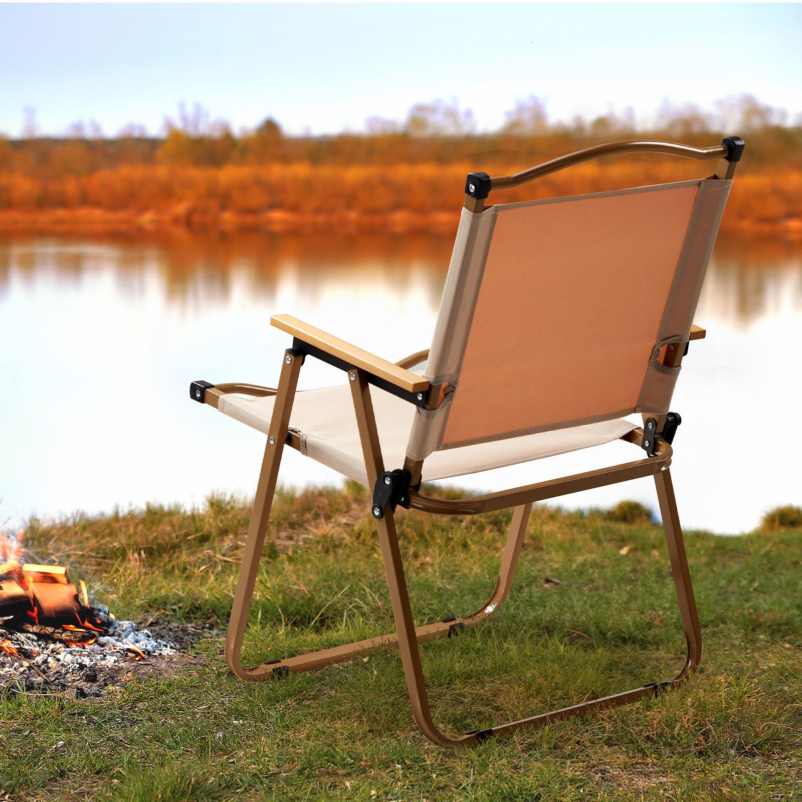 HAOYYE 2 Pack Folding Camping Chair, Lightweight & Portable Outdoor Beach Chairs Armchairs for Backyard Festivals Fishing Picnic Hiking, Khaki soft cozy warm flannel fleece home decor luxury