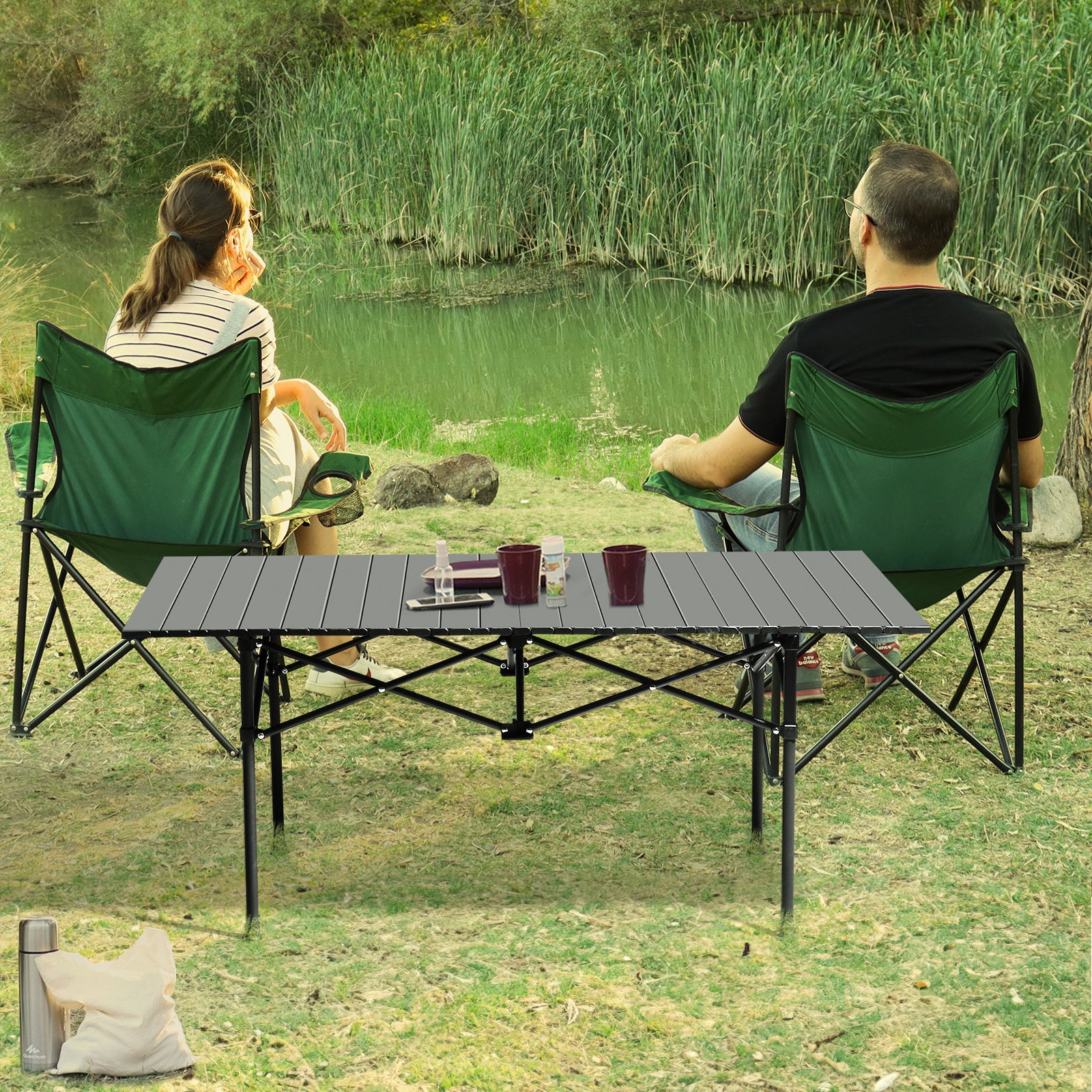 HAOYYE Portable Folding Camping Table, Ultralight Collapsible Outdoor Table for Hiking, Travel, Backyard BBQs, and Parties, Compact and Durable, Easy to Set Up and Store, Versatile Table for All Your Outdoor Adventures