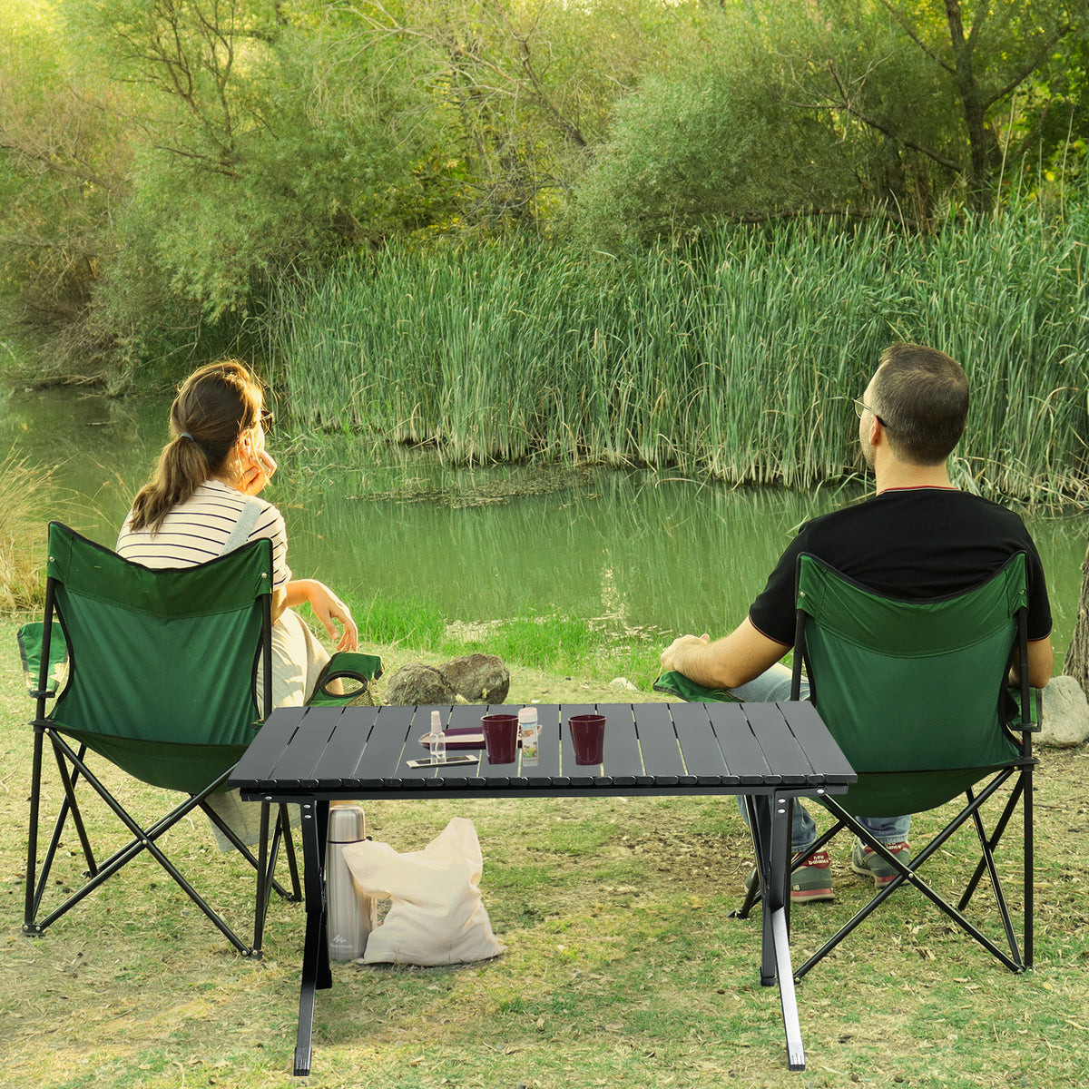 HAOYYE Folding Camping Table, Portable Picnic Table, Lightweight Roll-Up Side Table for Travel, Hiking, Backyard BBQs, and Parties, Compact and Durable Design, Perfect for Outdoor Adventures, Stylish and Functional Home Décor