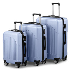 HAOYYE 3-Piece ABS+PC Hardside Luggage Set With TSA Lock, 4 Spinner Wheels, Lightweight Trolley Travel Case for Carry-On and Check-In Business Trips