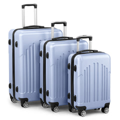 HAOYYE 3-Piece ABS+PC Hardside Luggage Set With TSA Lock, 4 Spinner Wheels, Lightweight Trolley Travel Case for Carry-On and Check-In Business Trips