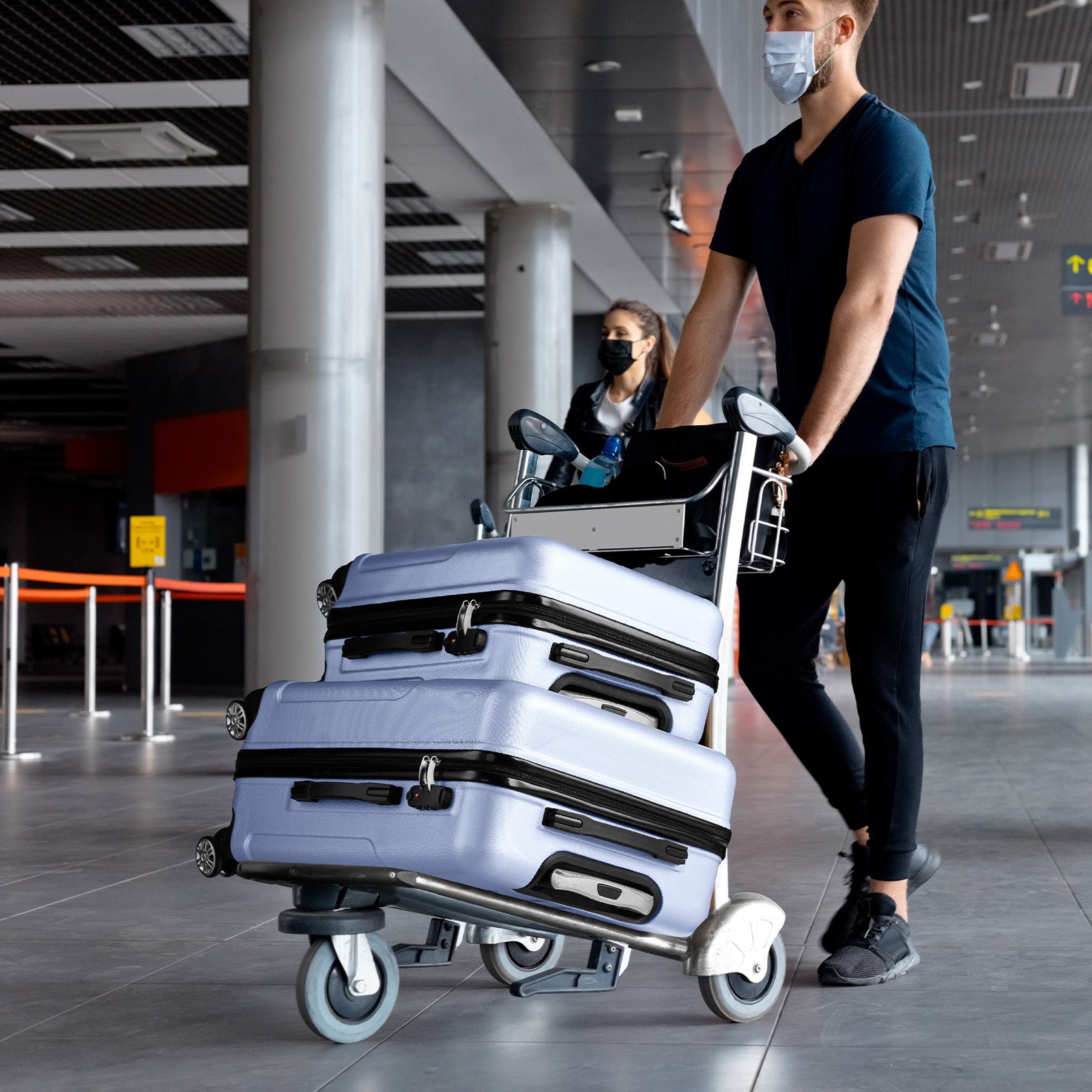 HAOYYE 3-Piece ABS+PC Hardside Luggage Set With TSA Lock, 4 Spinner Wheels, Lightweight Trolley Travel Case for Carry-On and Check-In Business Trips
