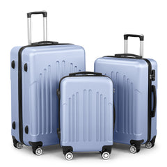 HAOYYE 3-Piece ABS+PC Hardside Luggage Set With TSA Lock, 4 Spinner Wheels, Lightweight Trolley Travel Case for Carry-On and Check-In Business Trips