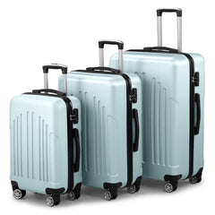 HAOYYE 3-Piece Luggage Set, ABS+PC Hardshell Suitcases With TSA Lock, 4 Spinner Wheels, Lightweight Trolley Travel Case, Ideal for Carry-On, Check-In, and Business Trips