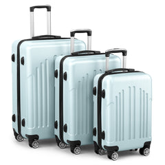 HAOYYE 3-Piece Luggage Set, ABS+PC Hardshell Suitcases With TSA Lock, 4 Spinner Wheels, Lightweight Trolley Travel Case, Ideal for Carry-On, Check-In, and Business Trips