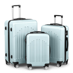 HAOYYE 3-Piece Luggage Set, ABS+PC Hardshell Suitcases With TSA Lock, 4 Spinner Wheels, Lightweight Trolley Travel Case, Ideal for Carry-On, Check-In, and Business Trips