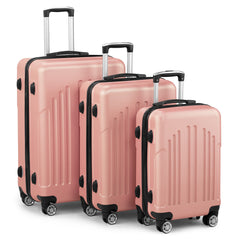 HAOYYE 3-Piece Luggage Set, ABS+PC Hardshell Suitcases With TSA Lock, 4 Spinner Wheels, Lightweight Trolley for Carry-On, Check-In, and Business Trips