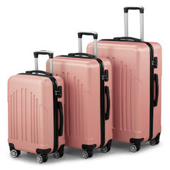 HAOYYE 3-Piece Luggage Set, ABS+PC Hardshell Suitcases With TSA Lock, 4 Spinner Wheels, Lightweight Trolley for Carry-On, Check-In, and Business Trips