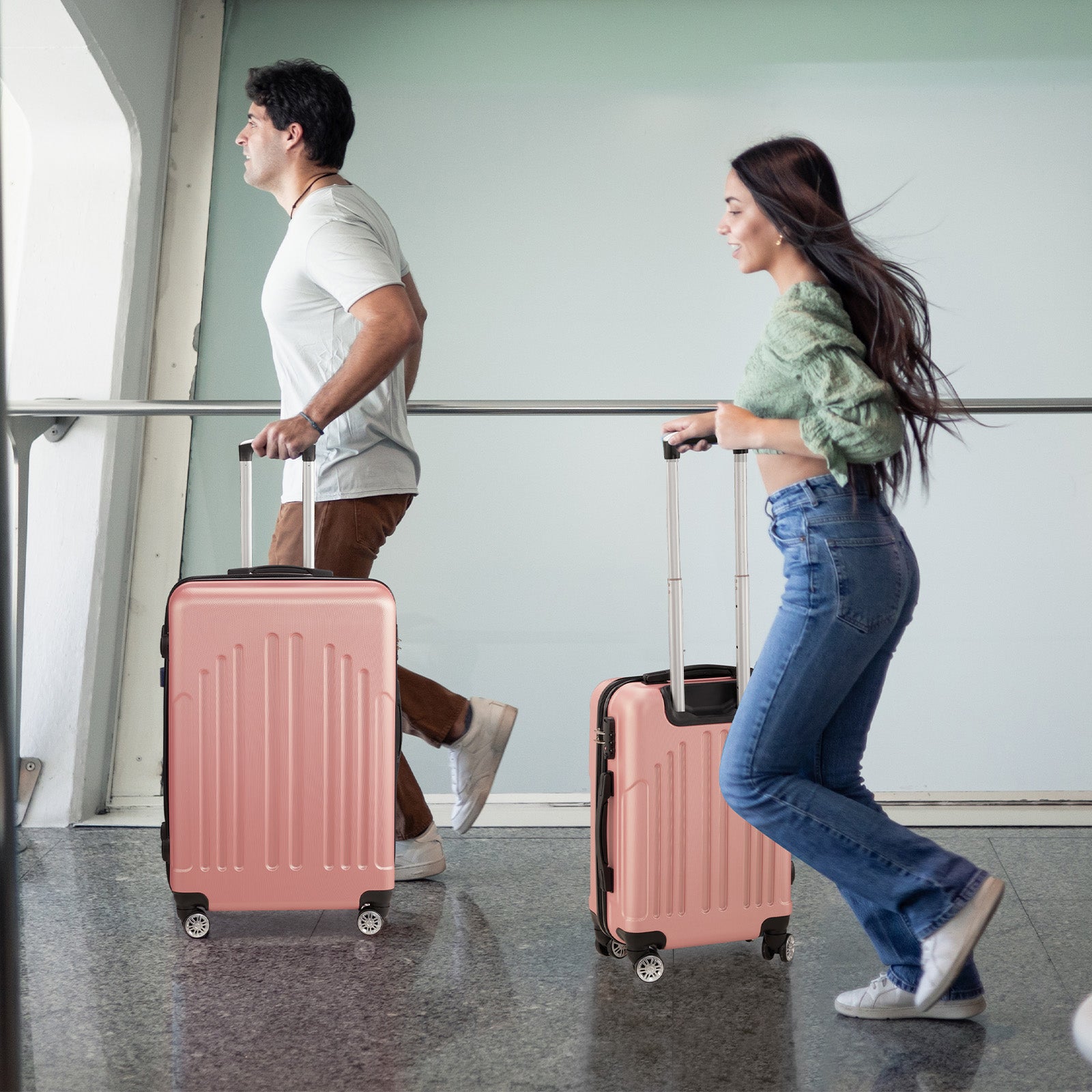 HAOYYE 3-Piece Luggage Set, ABS+PC Hardshell Suitcases With TSA Lock, 4 Spinner Wheels, Lightweight Trolley for Carry-On, Check-In, and Business Trips