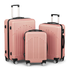 HAOYYE 3-Piece Luggage Set, ABS+PC Hardshell Suitcases With TSA Lock, 4 Spinner Wheels, Lightweight Trolley for Carry-On, Check-In, and Business Trips