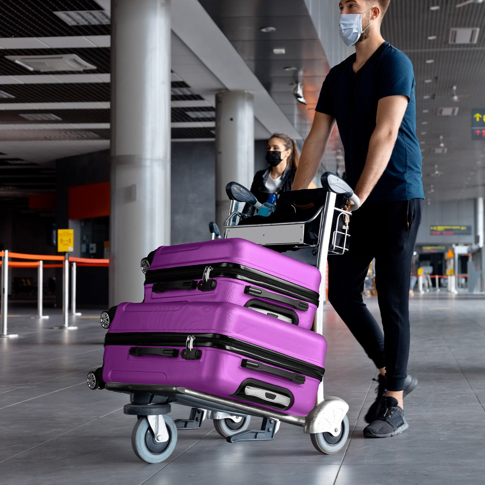 HAOYYE 3-Piece Luggage Set, ABS+PC Hardshell Suitcases With TSA Lock, 4 Spinner Wheels, Lightweight Travel Trolley for Carry-On, Check-In, and Business Trips