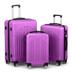 HAOYYE 3-Piece Luggage Set, ABS+PC Hardshell Suitcases With TSA Lock, 4 Spinner Wheels, Lightweight Travel Trolley for Carry-On, Check-In, and Business Trips