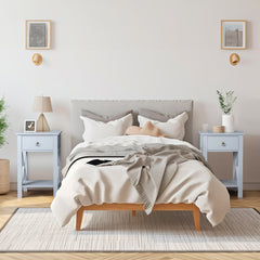 HAOYYE Side Intersection Style Bedside Cabinets with Two-Layer Drawer, Modern Gray Design, Multi-Functional Storage, Sturdy and Stylish, Perfect for Living Room, Bedroom, and Small Spaces