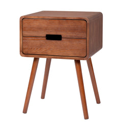 HAOYYE Wood Nightstand End Table with Drawer & Solid Wood Legs, Modern Bedside Table for Bedroom & Living Room, Compact Storage Side Table with Open Shelf, Sturdy and Stylish Accent Furniture, Easy Assembly