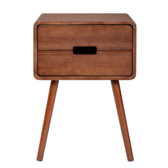 HAOYYE Wood Nightstand End Table with Drawer & Solid Wood Legs, Modern Bedside Table for Bedroom & Living Room, Compact Storage Side Table with Open Shelf, Sturdy and Stylish Accent Furniture, Easy Assembly