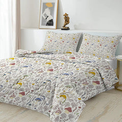 HAOYYE Mushroom Pattern Duvet Cover Set, Cozy Bedding Set With Zipper Closure, Soft Flannel Fleece Fabric For Bedroom Decor, Includes 2 Pillowcases, All-Season Comfort For Home Use