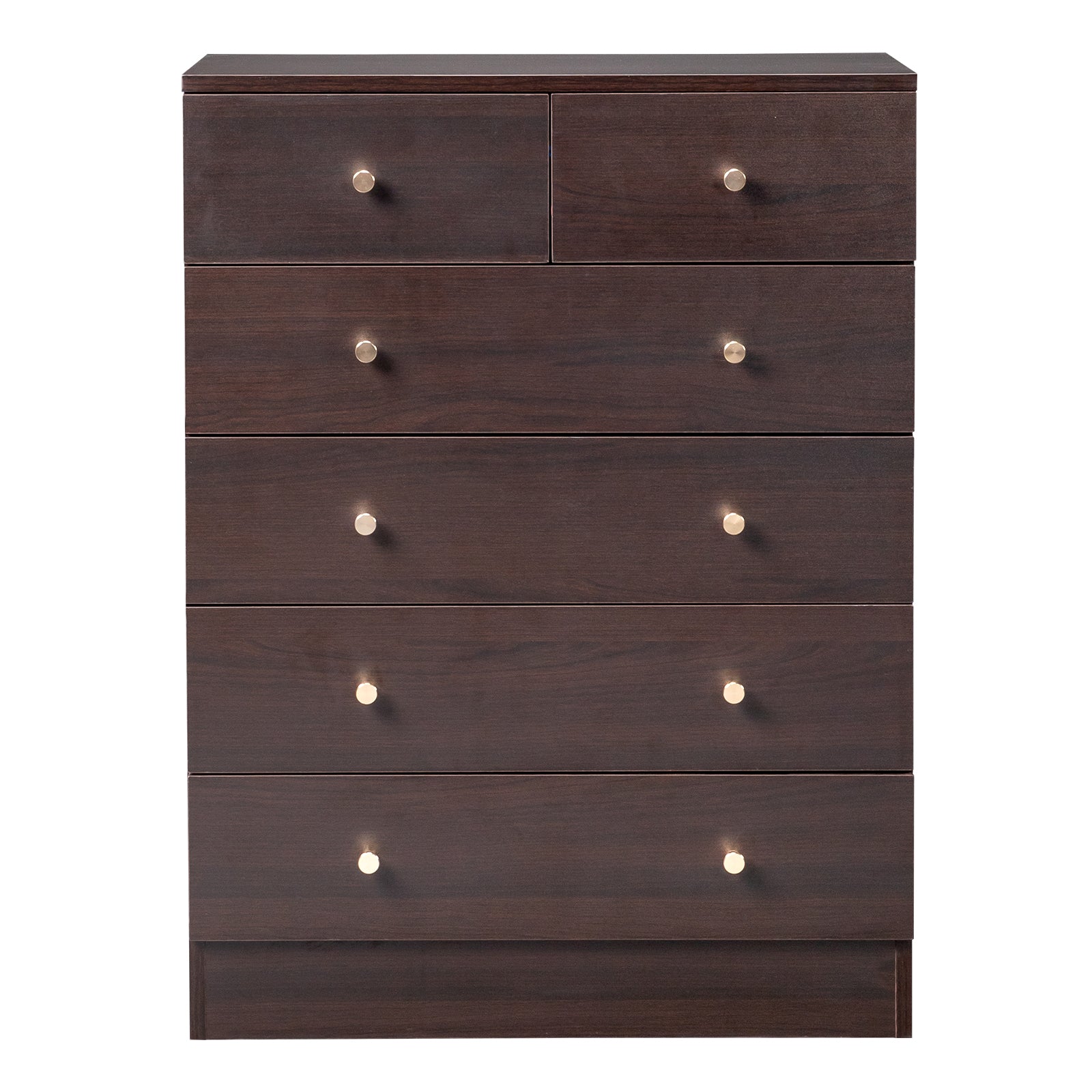 HAOYYE Modern Simple 6-Drawer Dresser in Brown, Stylish and Spacious Storage Cabinet for Bedroom, Living Room, or Family Room, Durable Non-Toxic P2 Grade Material, Sleek Design with Elegant