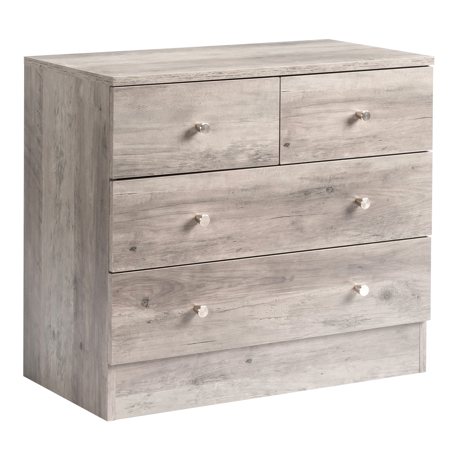 HAOYYE Modern Gray 4-Drawer Dresser Chest Nightstand, Sturdy Durable Storage Solution, Multifunctional Organizer for Bedroom Living Room, Stylish Space-Saving Home Decor, Easy Assembly, Ideal for Clothes, Linens, Accessories, and More