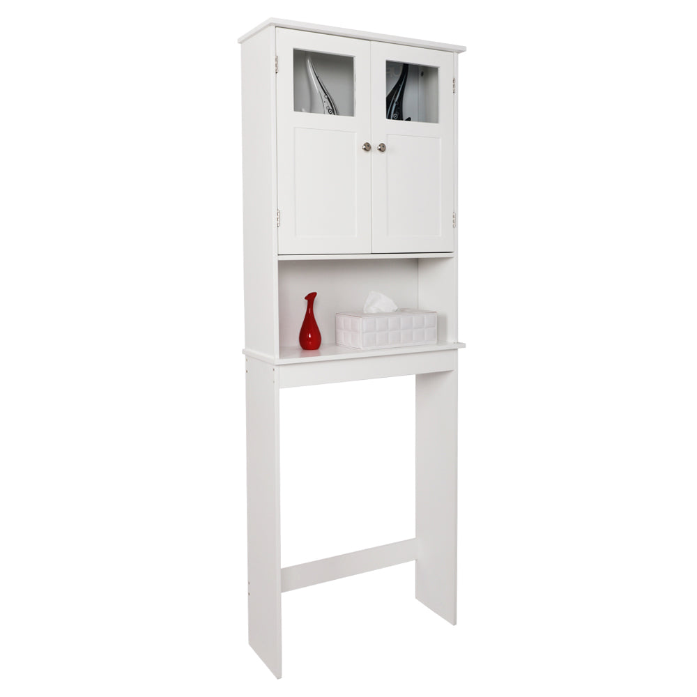 HAOYYE Double-Door Bathroom Cabinet White Durable Design Sturdy Multifunctional Modern Storage Organizer Space-Saving Stylish Solution for Bathroom or Bedroom