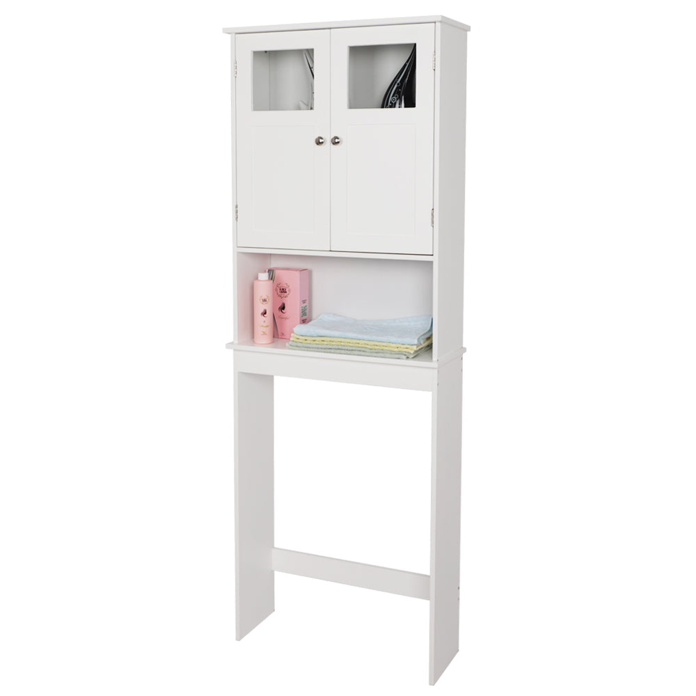 HAOYYE Double-Door Bathroom Cabinet White Durable Design Sturdy Multifunctional Modern Storage Organizer Space-Saving Stylish Solution for Bathroom or Bedroom