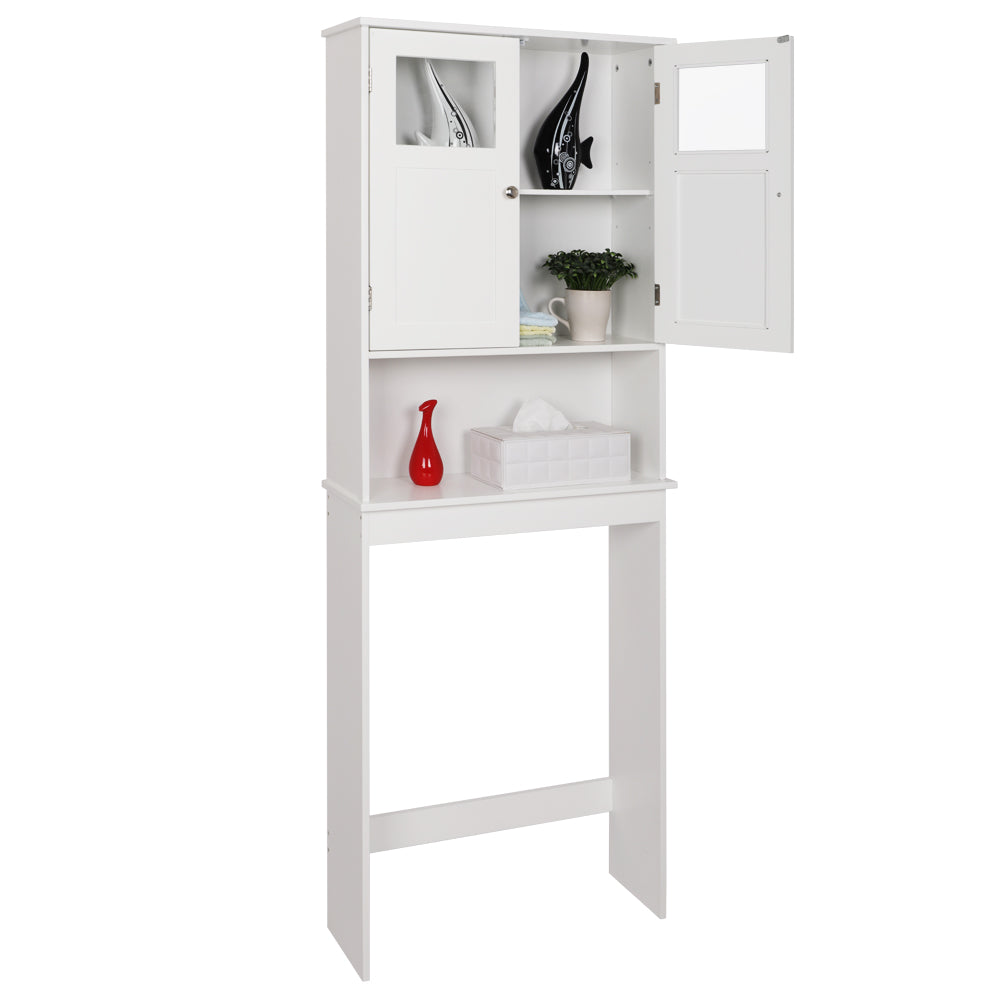 HAOYYE Double-Door Bathroom Cabinet White Durable Design Sturdy Multifunctional Modern Storage Organizer Space-Saving Stylish Solution for Bathroom or Bedroom
