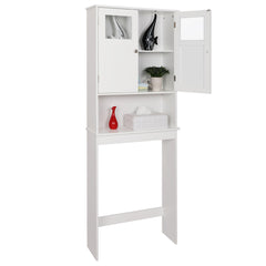 HAOYYE Double-Door Bathroom Cabinet White Durable Design Sturdy Multifunctional Modern Storage Organizer Space-Saving Stylish Solution for Bathroom or Bedroom